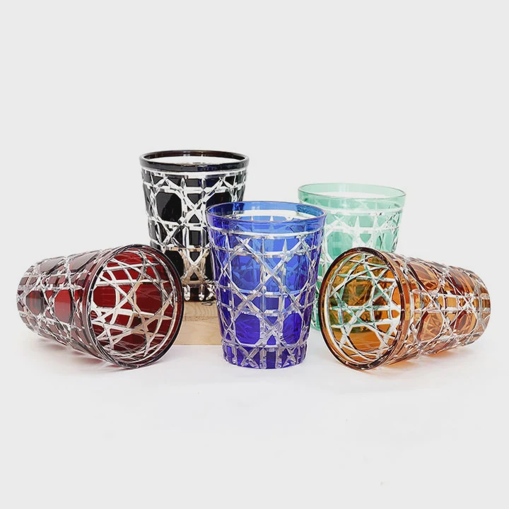 Handmade Edo Kiriko Crystal Whiskey Glasses High Quality