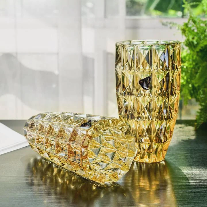Golden Crystal Vase For Party & Hotel Decoration