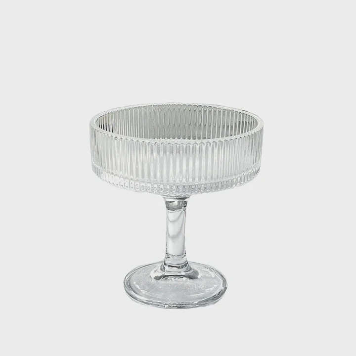 Ribbed Crystal Martini Glass For Wine & Dessert 200Ml
