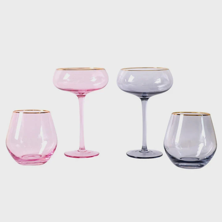 Handmade Crystal Cocktail Glass Set