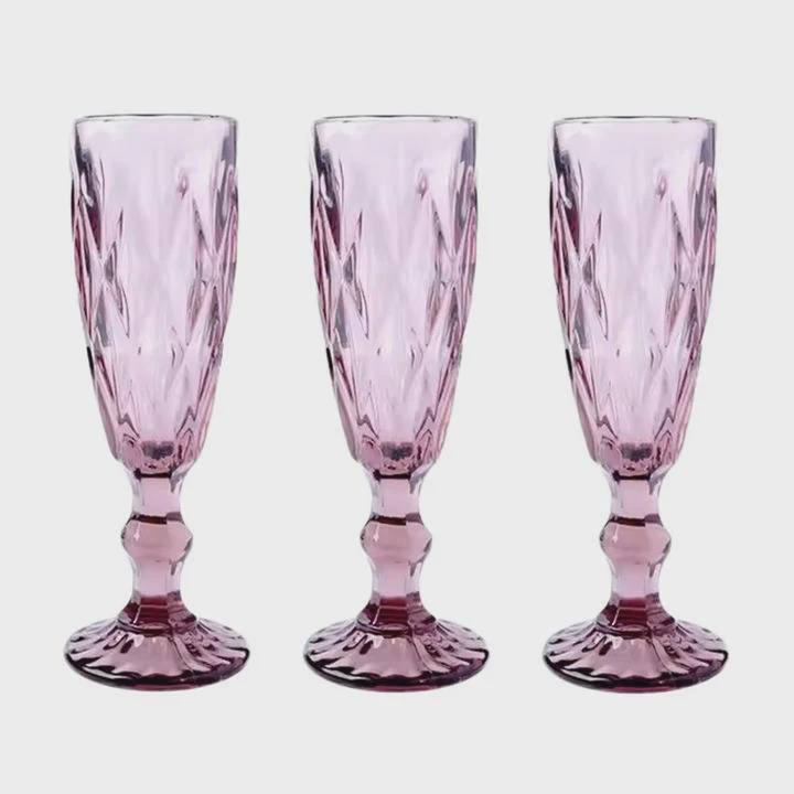 Embossed Vintage Crystal Drinking Glass