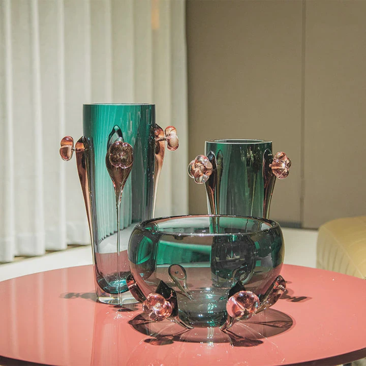 Handmade Crystal Flower Vase Cylinder