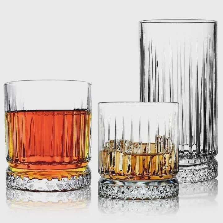 Crystal Whiskey Tumbler Vertical Stripes