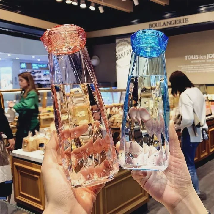 Diamond Shape Crystal Glass Bottle