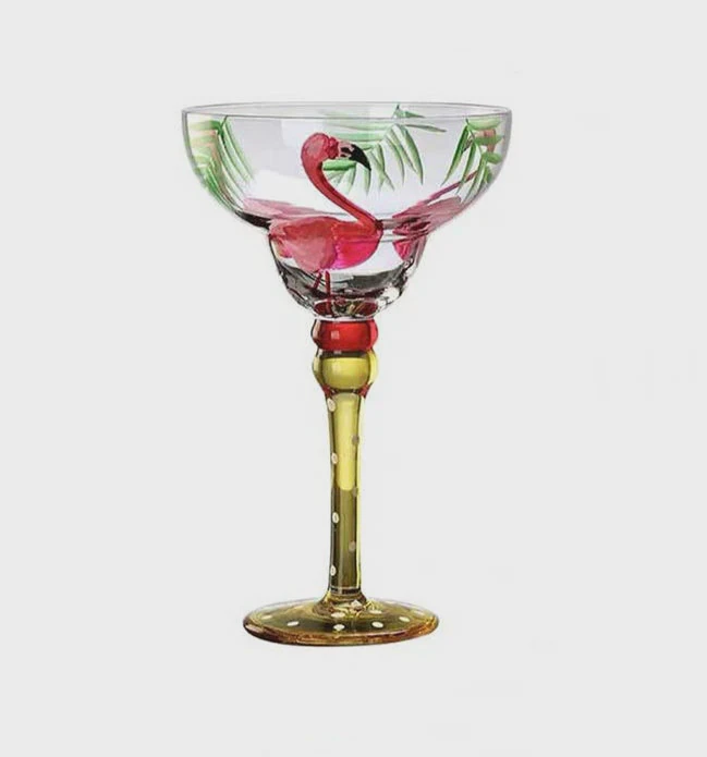 Hand-Painted Crystal Cocktail Goblet