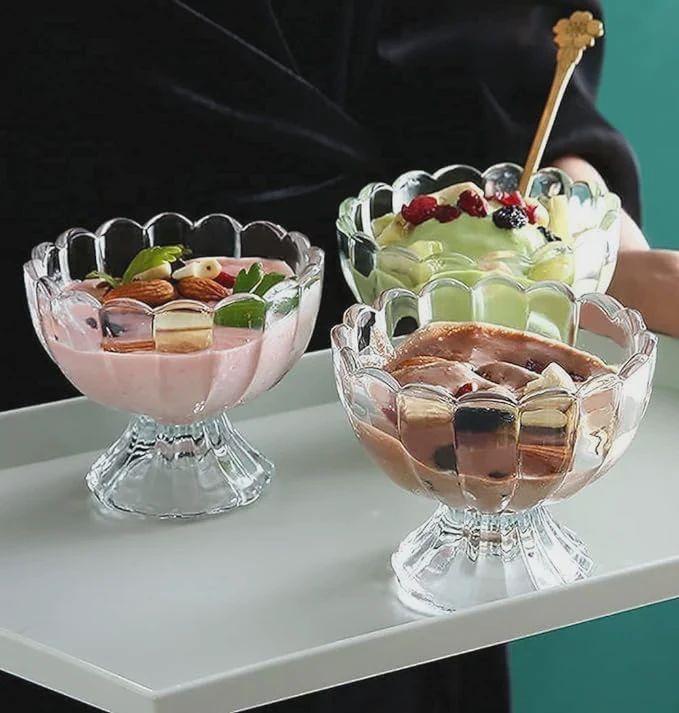 Crystal Fluted Dessert Cup Footed