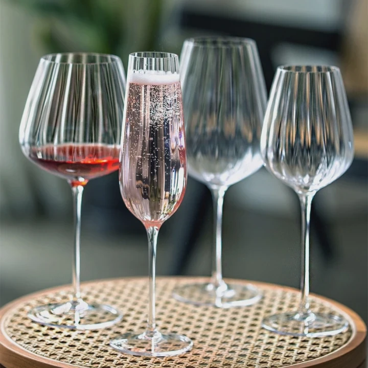 Gold Stem Crystal Wine Goblet